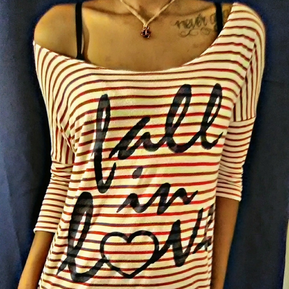 Off the shoulder long sleeve shirt